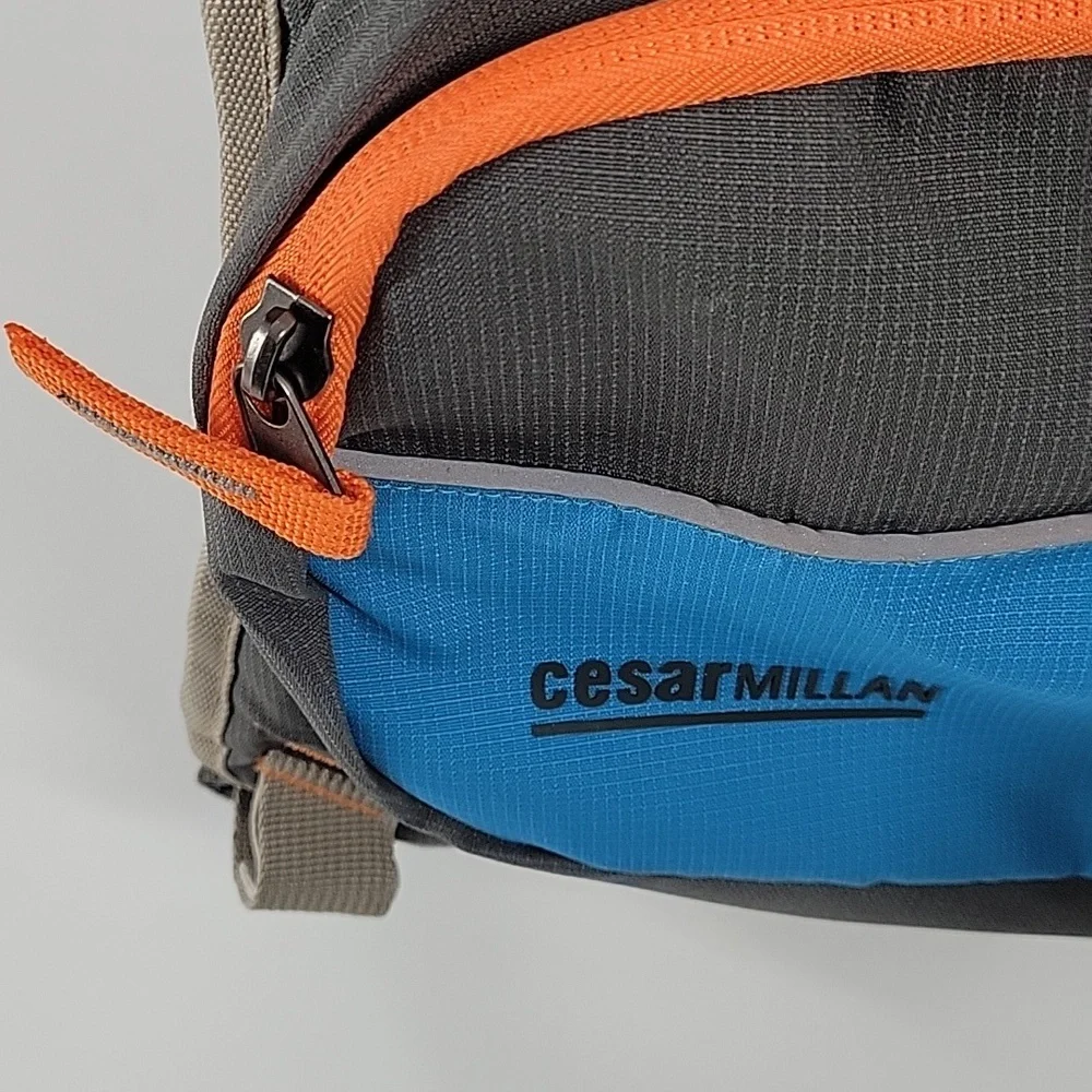 Cesar Millan Blue and Orange Dog Backpack Large NWOT